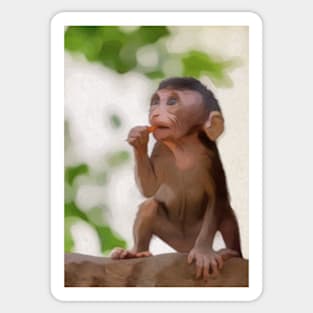 Baby Monkey In Tree Sticker